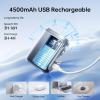 imageJISULIFE Portable Neck Fan 100Speed Adjustable 40000 RPM Personal Mini Necklace Wearable Belt Fan 16H Rechargeable Battery 4500mAh with LED Display for Outdoor Travel CampingGifts BlueBlack