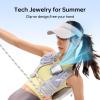imageJISULIFE Portable Neck Fan 100Speed Adjustable 40000 RPM Personal Mini Necklace Wearable Belt Fan 16H Rechargeable Battery 4500mAh with LED Display for Outdoor Travel CampingGifts BlueBlack