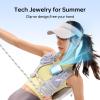 imageJISULIFE Portable Neck Fan 100Speed Adjustable 40000 RPM Personal Mini Necklace Wearable Belt Fan 16H Rechargeable Battery 4500mAh with LED Display for Outdoor Travel CampingGifts BlueBlue