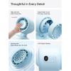 image:imageJISULIFE 2026 Clip Fan  Small amp Stylish with 38H Cooling Soft Night Light OneClick Detachable for Stroller or Desk Safe Stroller Fan for Crib Car Seat Nursery Travel Gifts for Baby Mom BlueBlue