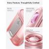 image:imageJISULIFE Portable Necklace Fan with 100 Speeds 40000RPM Digital Display 4500mAh Personal Waist Fan for 16H Cooling ClipOn Wearable Design for Outdoor Travel Fashionable Gift for WomenPink