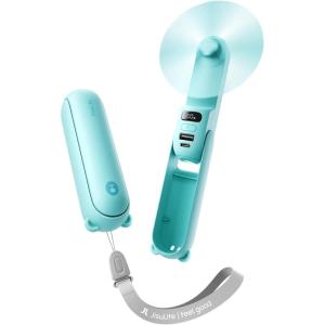 image:imageJISULIFE Handheld Travel Fan Upgraded Mini Portable Fan with Up to 24 Working Hours for Longterm Outdoor Cooling Combines Power Bank and Flashlight Used for Summer Cruise Concert LashBrownCyan