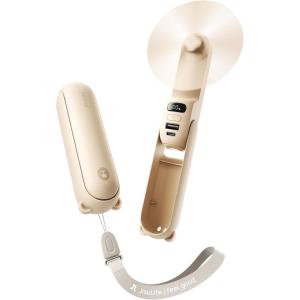 image:imageJISULIFE Handheld Travel Fan Upgraded Mini Portable Fan with Up to 24 Working Hours for Longterm Outdoor Cooling Combines Power Bank and Flashlight Used for Summer Cruise Concert LashBrownBrown