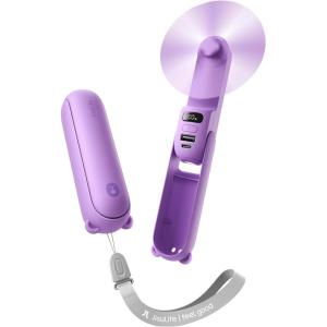 image:imageJISULIFE Handheld Travel Fan Upgraded Mini Portable Fan with Up to 24 Working Hours for Longterm Outdoor Cooling Combines Power Bank and Flashlight Used for Summer Cruise Concert LashBrownPurple