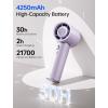 image:imageJISULIFE Handheld Fan Pro1 Mini  Refined Utility Elite PU Leather 30 Hour Cooling Power Aroma Pod 100Speed Precision Portable Fan for Travel Outdoor Concerts Gifts for Women Men BlackMisty Purple