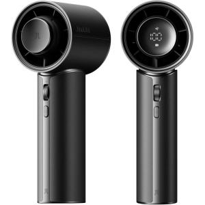 image:imageJISULIFE Handheld Fan Pro1 Mini  Refined Utility Elite PU Leather 30 Hour Cooling Power Aroma Pod 100Speed Precision Portable Fan for Travel Outdoor Concerts Gifts for Women Men BlackVelvet Black